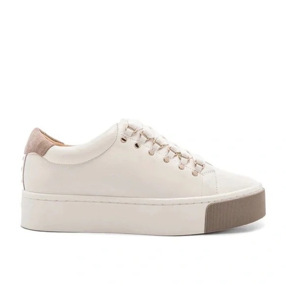 Women’s JOIE Handan white leather platform sneakers- Size 39 - Picture 1 of 12